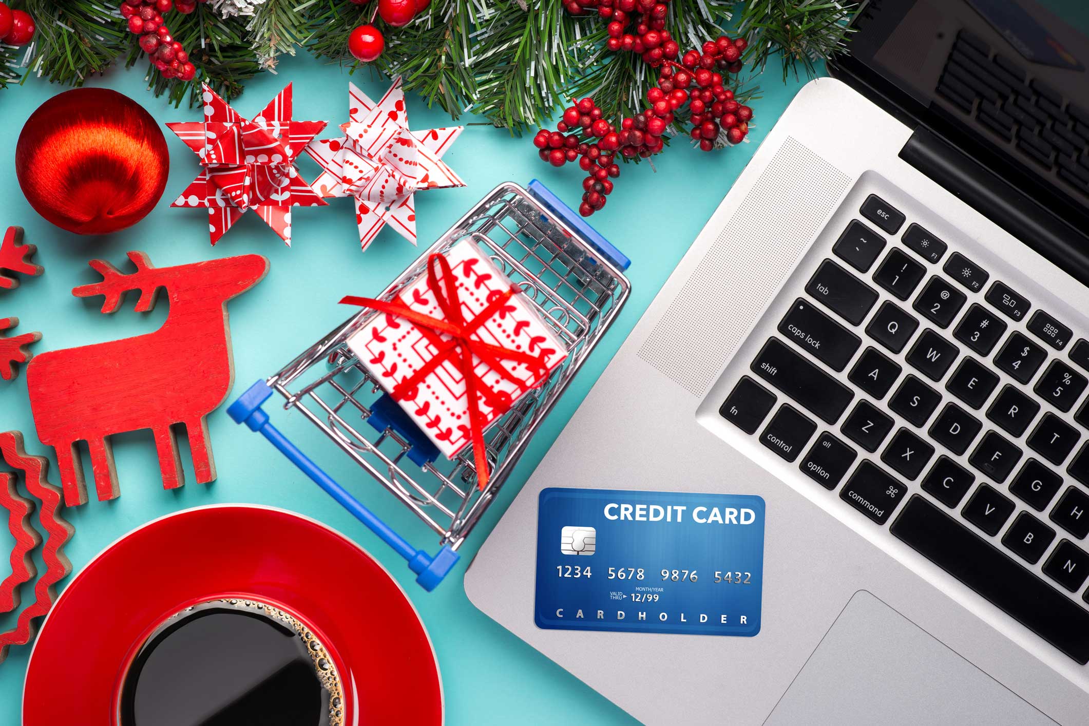 Credit card shopping festive