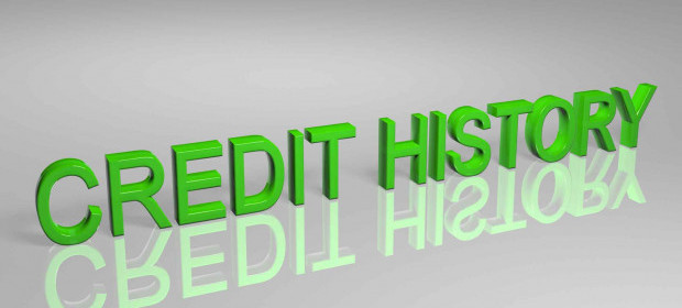 A green 3D display of the words Credit History